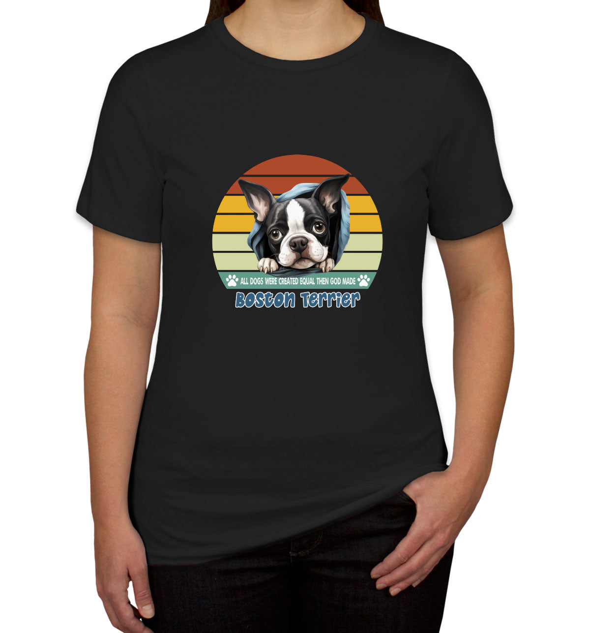 All Dogs Were Created Equal Boston Terrier Women's T-shirt