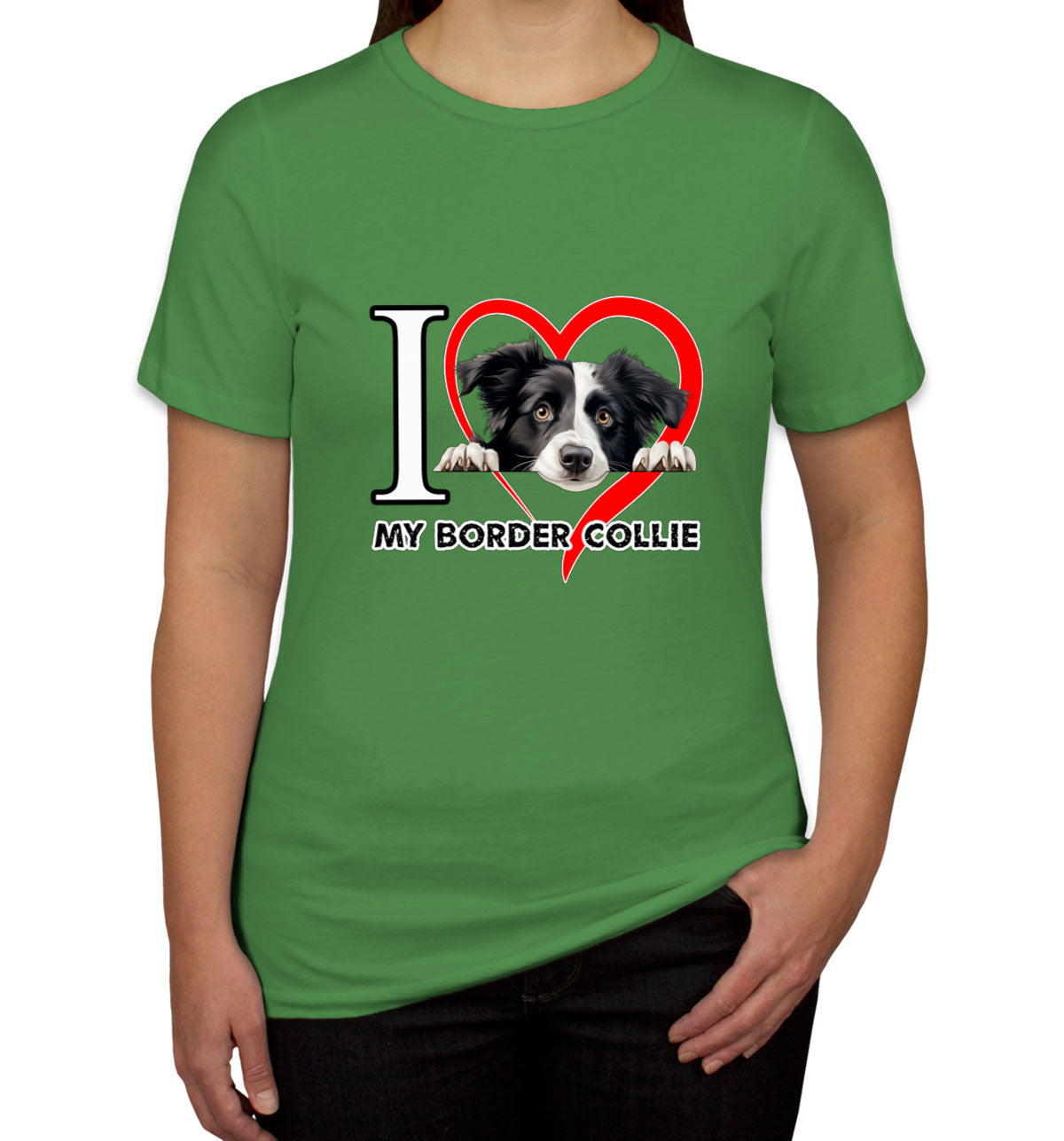 I Love My Border Collie Dog Women's T-shirt