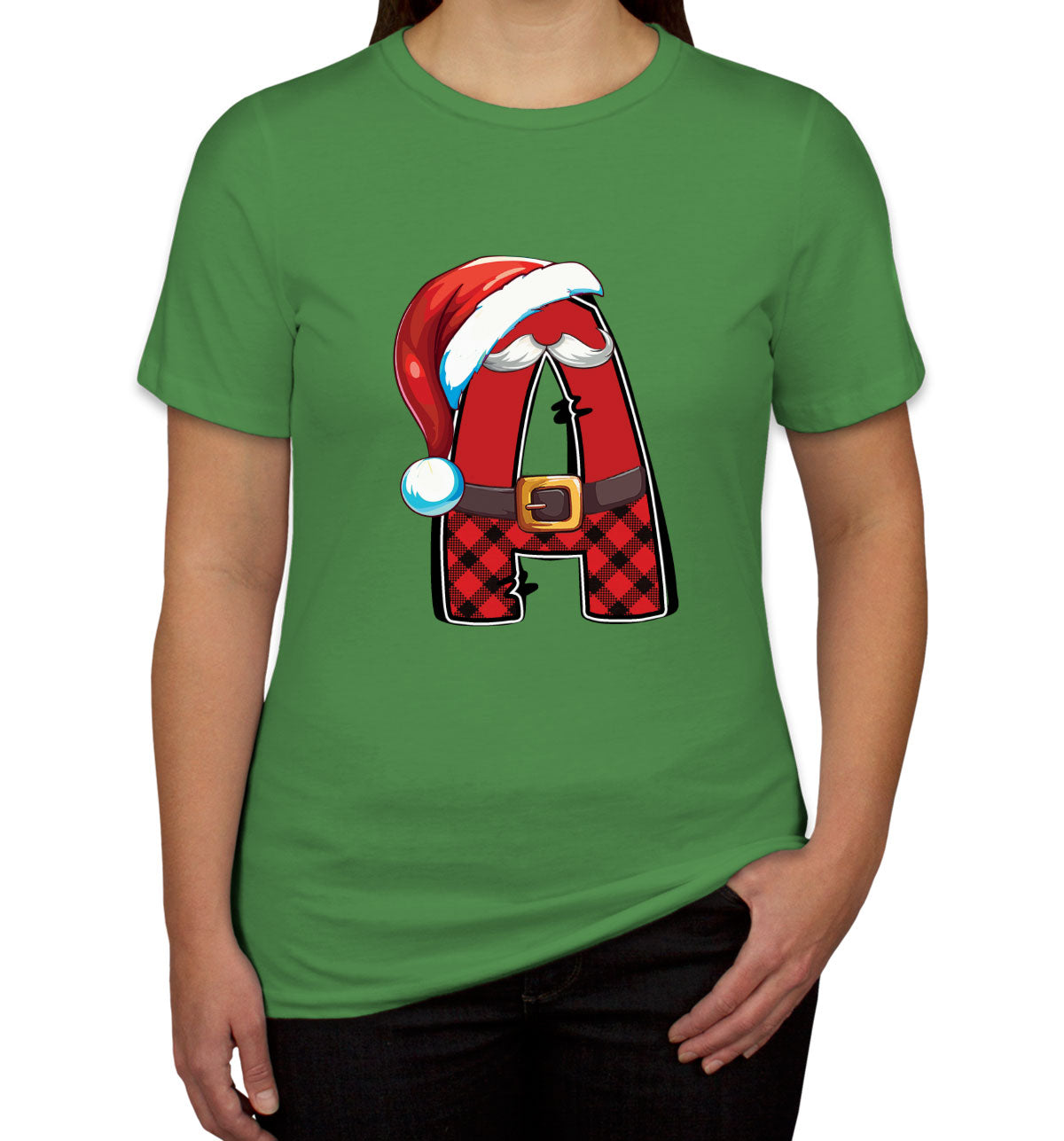 Christmas Santa Alphabet Letters [Custom Initial] Women's T-shirt