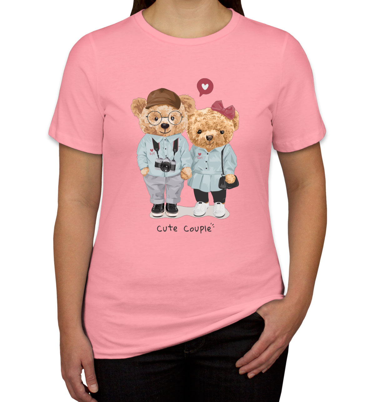 Teddy Bear Cute Couple Women's T-shirt