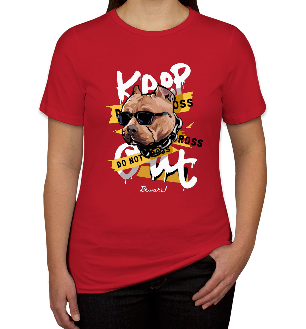 Keep Out Pitbull Dog Women's T-shirt