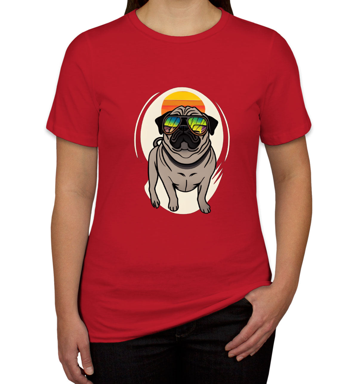 Pug Dog With Sunglasses Women's T-shirt