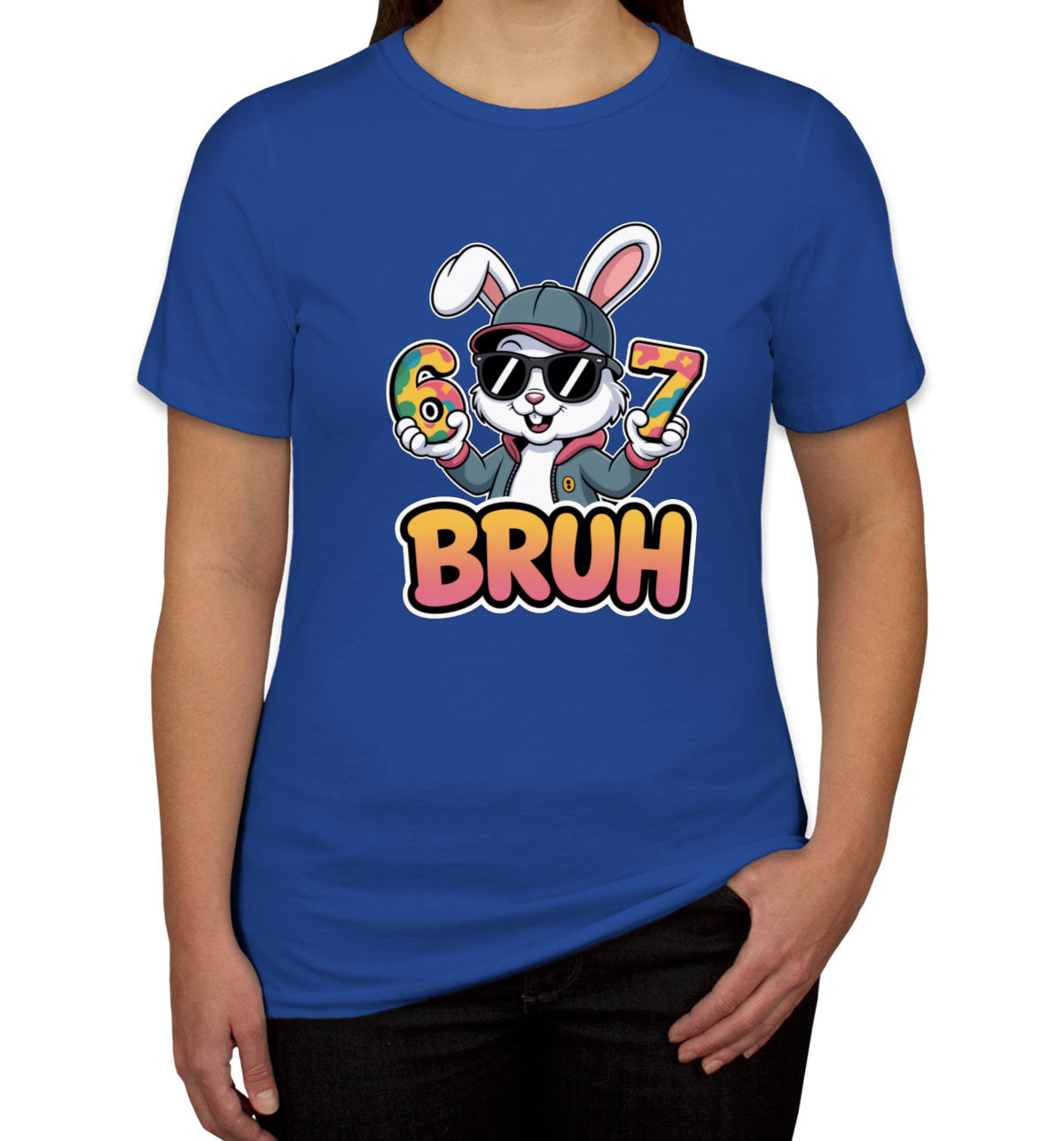 Six Seven Sixty Seven Bruh Bunny Easter Women's T-shirt