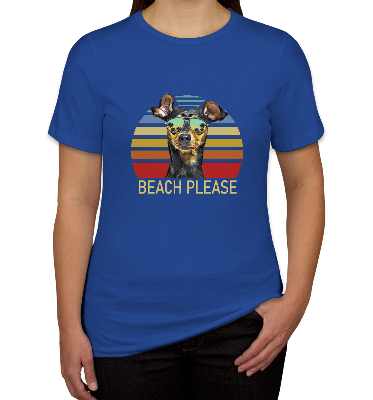 Beach Please Miniature Pinscher Dog Women's T-shirt