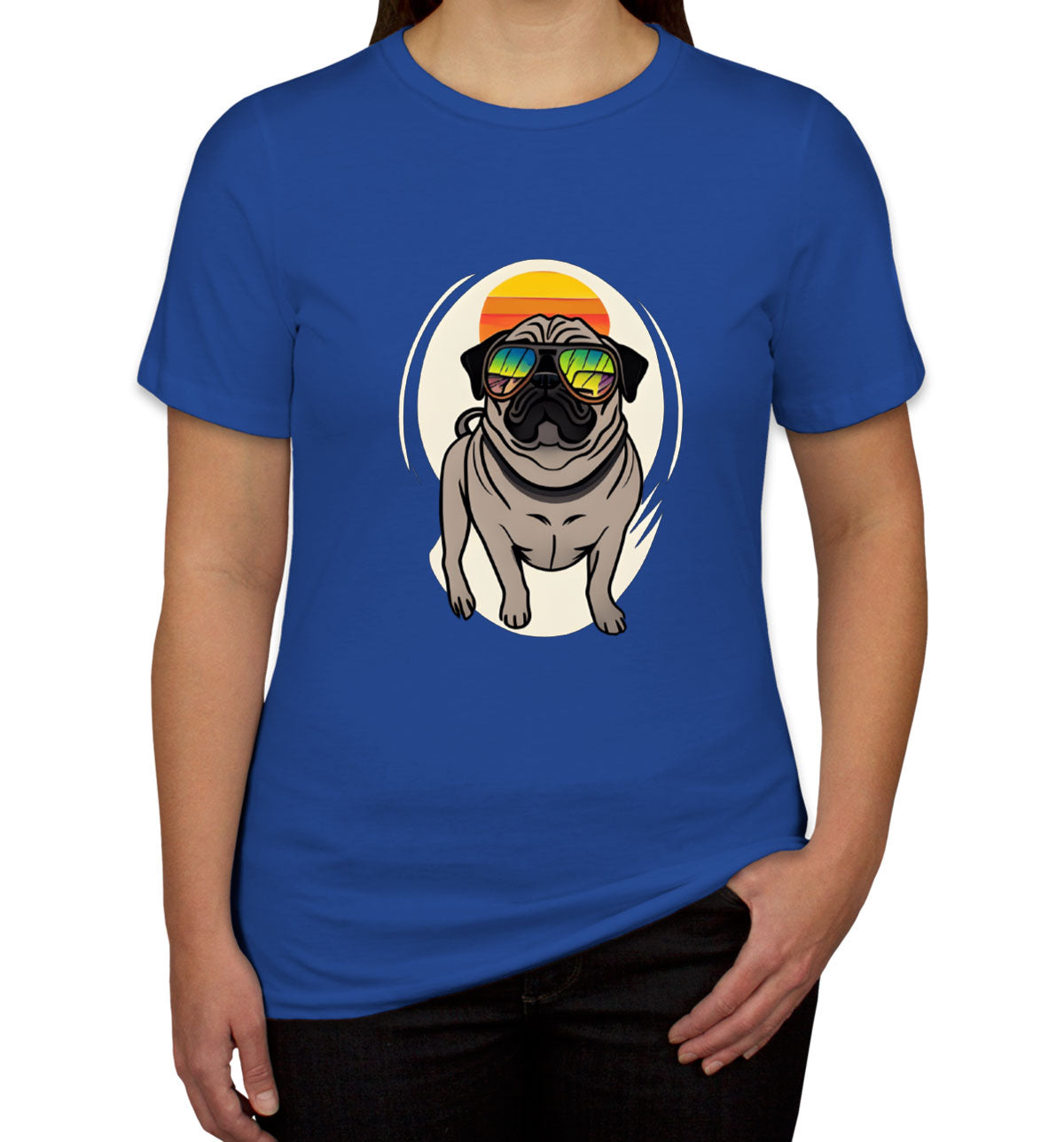 Pug Dog With Sunglasses Women's T-shirt