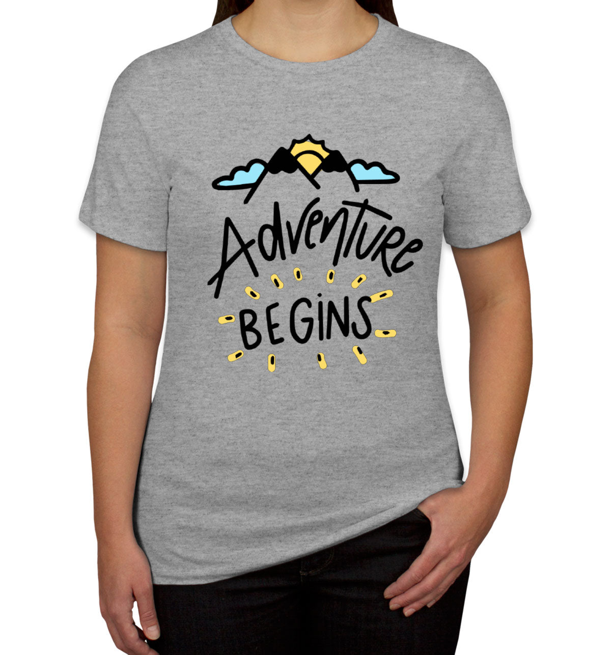 Adventure Begins Camping Women's T-shirt