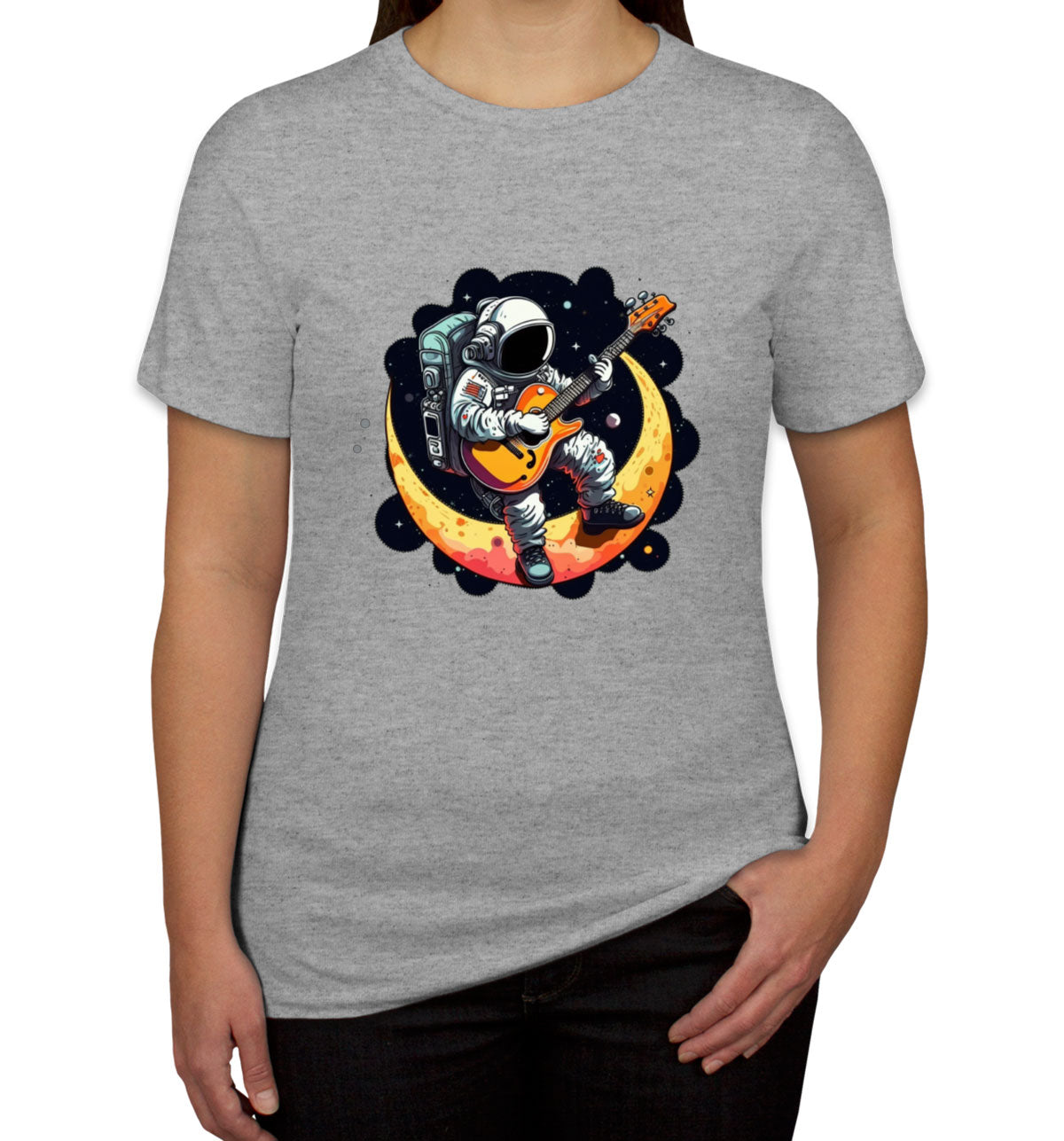 Astronaut Playing Guitar Women's T-shirt