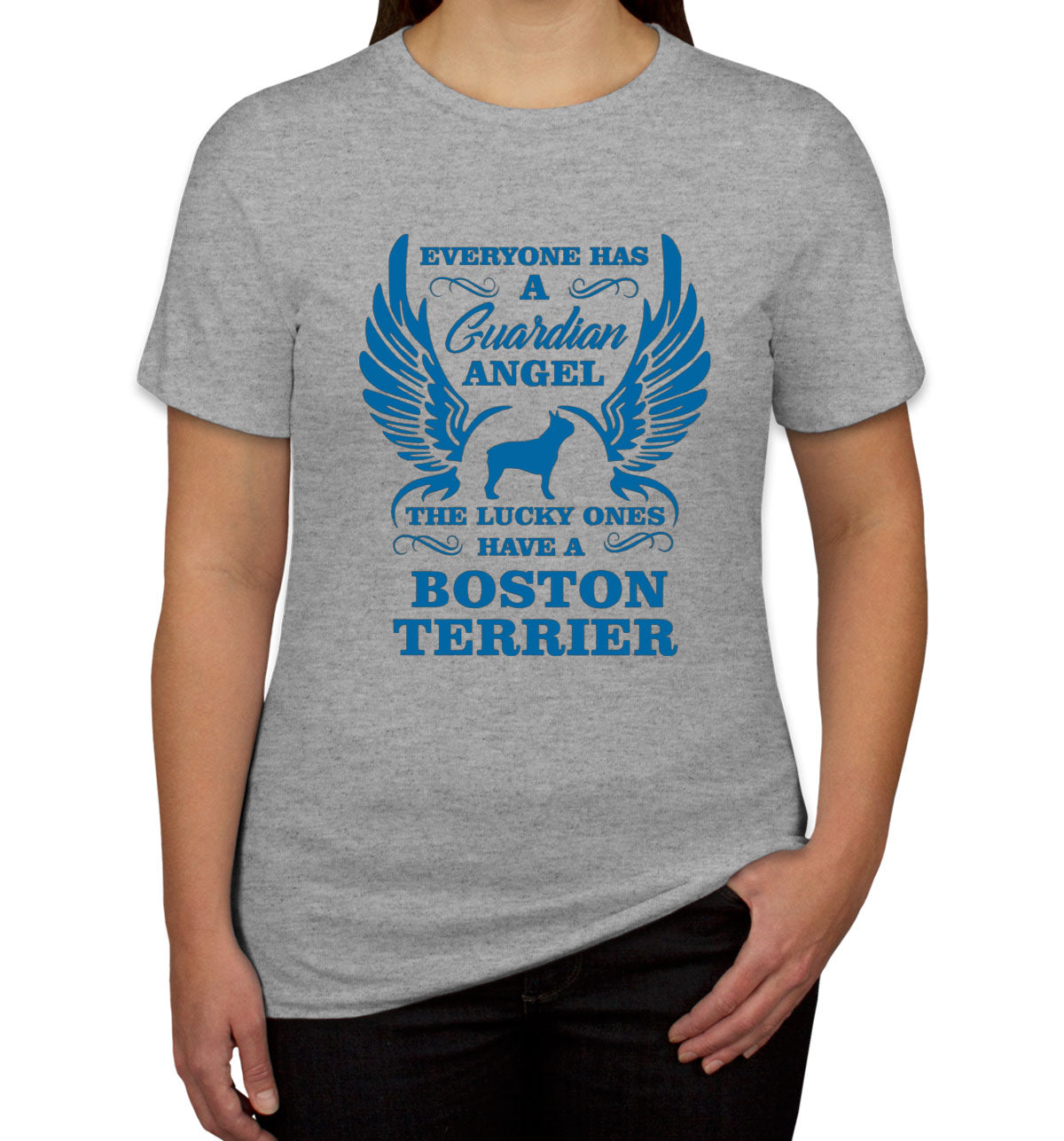 Boston Terrier Guardian Angel Dog Women's T-shirt