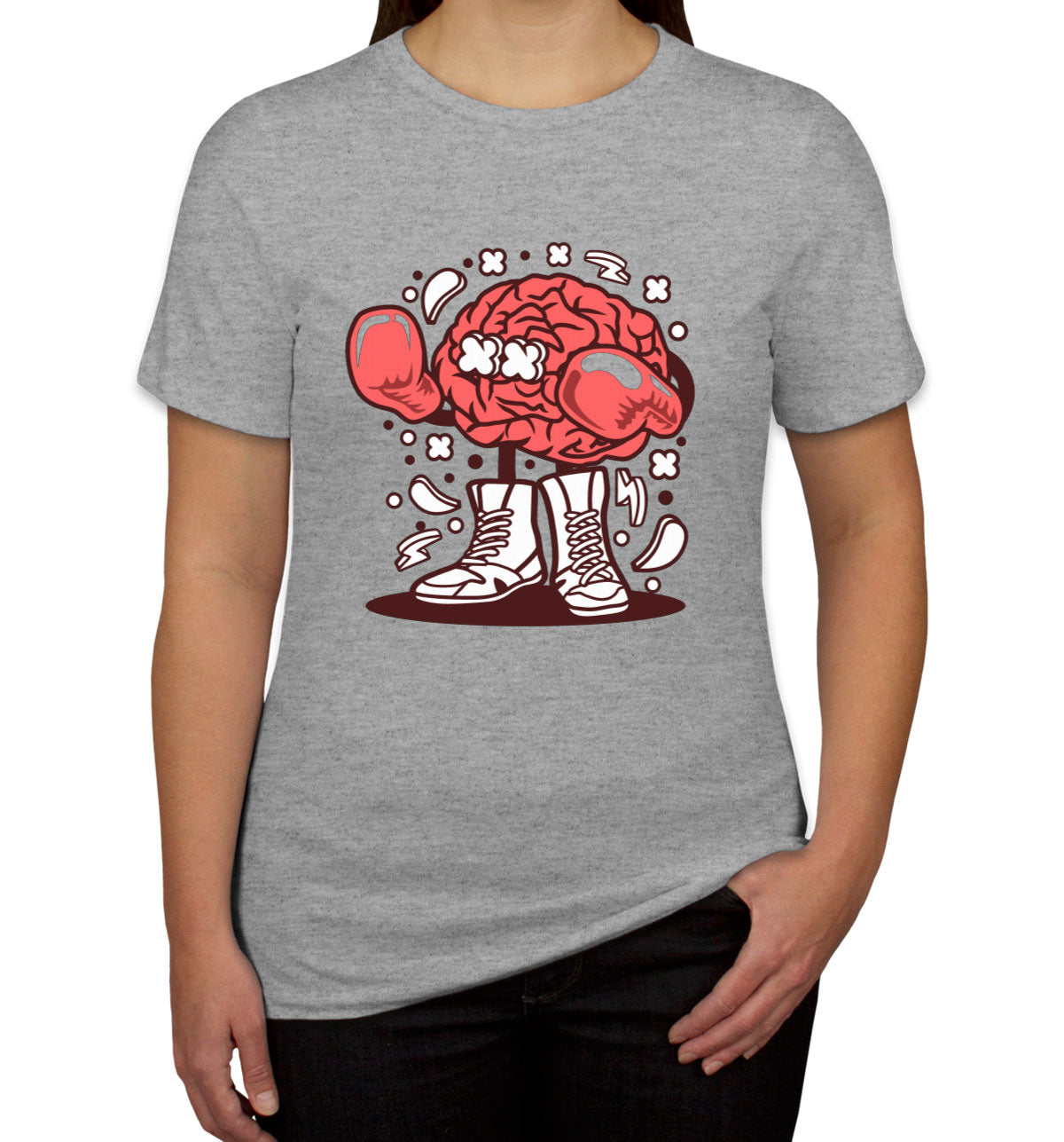 Boxer Brain Cartoon Women's T-shirt