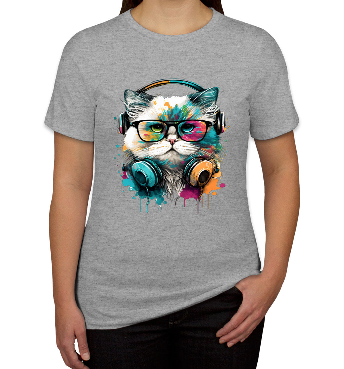 Cat Wearing Glasses Women's T-shirt