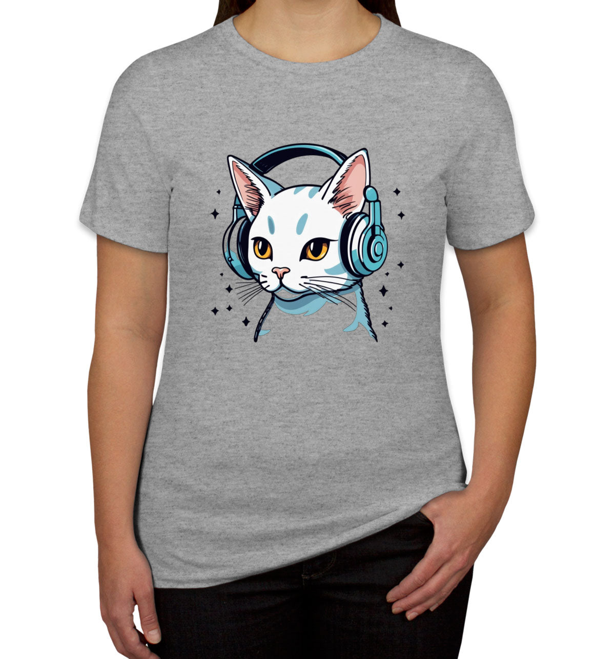 Cool Cat With Headphone Women's T-shirt