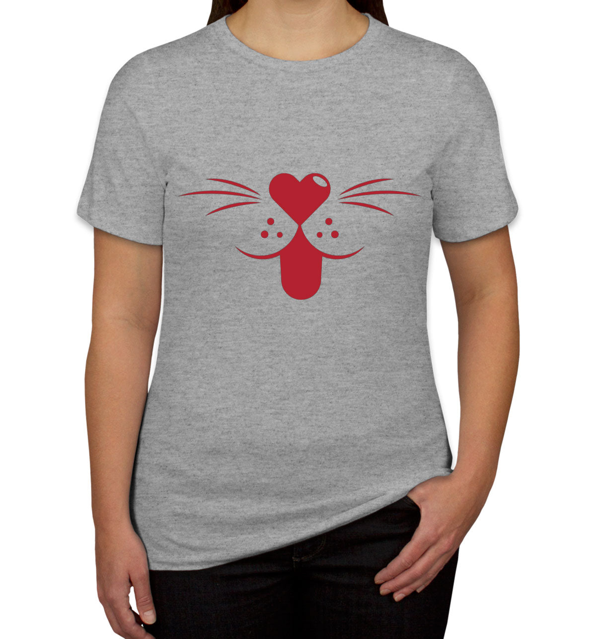 Cartoon Cat Mouth Women's T-shirt