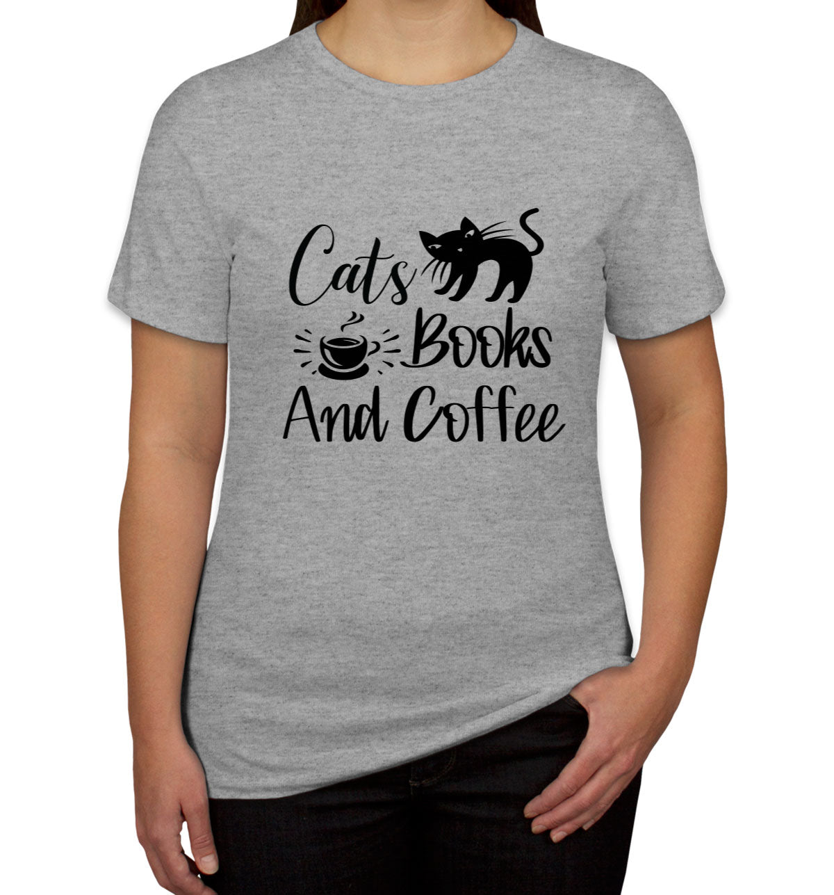 Cats Books And Coffee Women's T-shirt