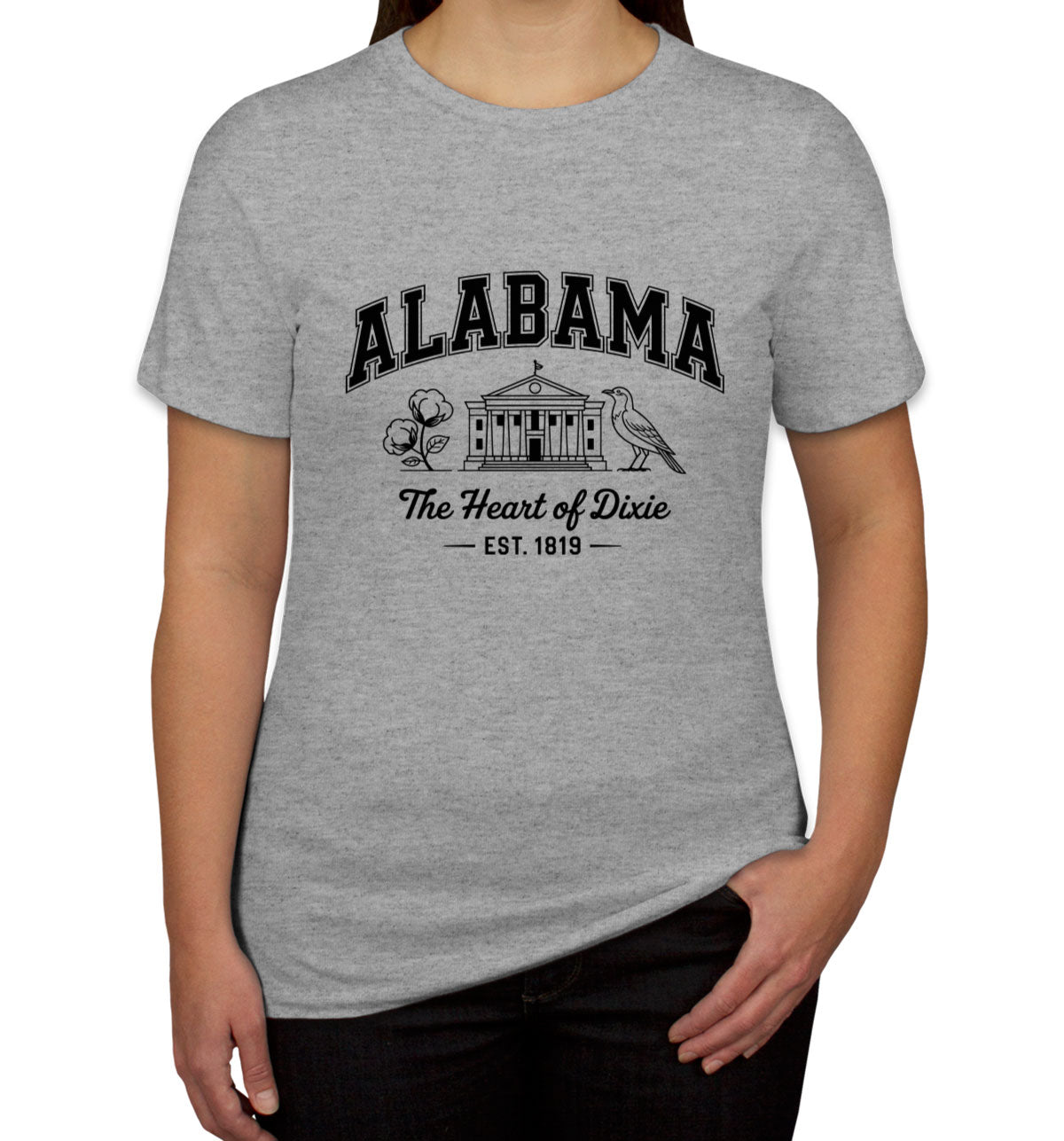 Alabama Cityscape Illustration The Heart Of Dixie Women's T-shirt