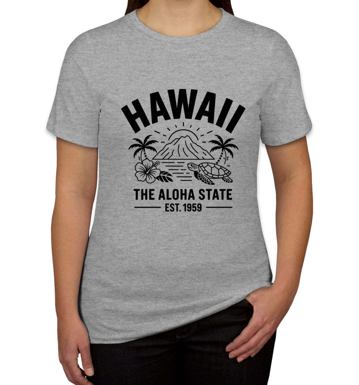 Hawaii Cityscape Illustration The Aloha State Women's T-shirt