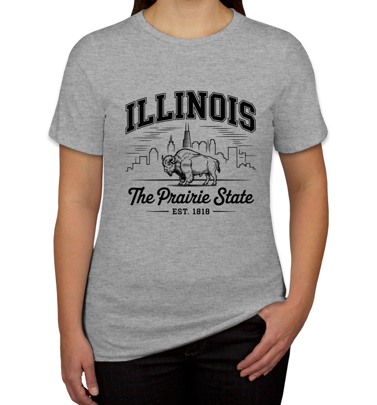 Illinois Cityscape Illustration The Prairie State Women's T-shirt