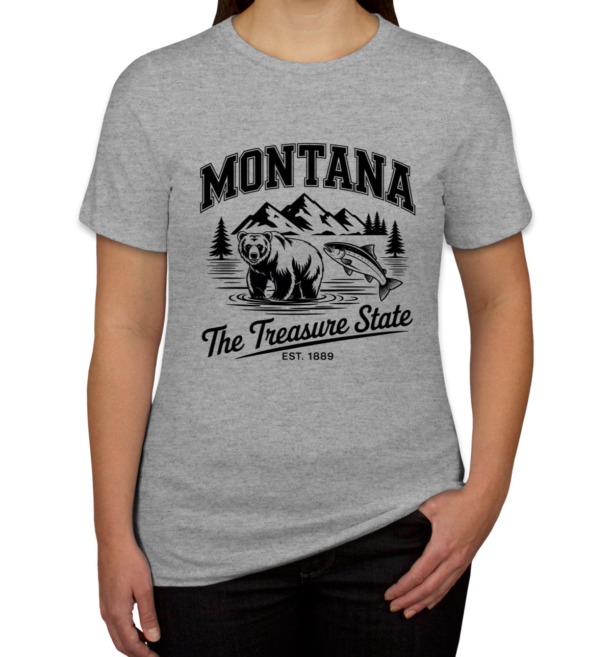 Montana Cityscape Illustration The Treasure State Women's T-shirt