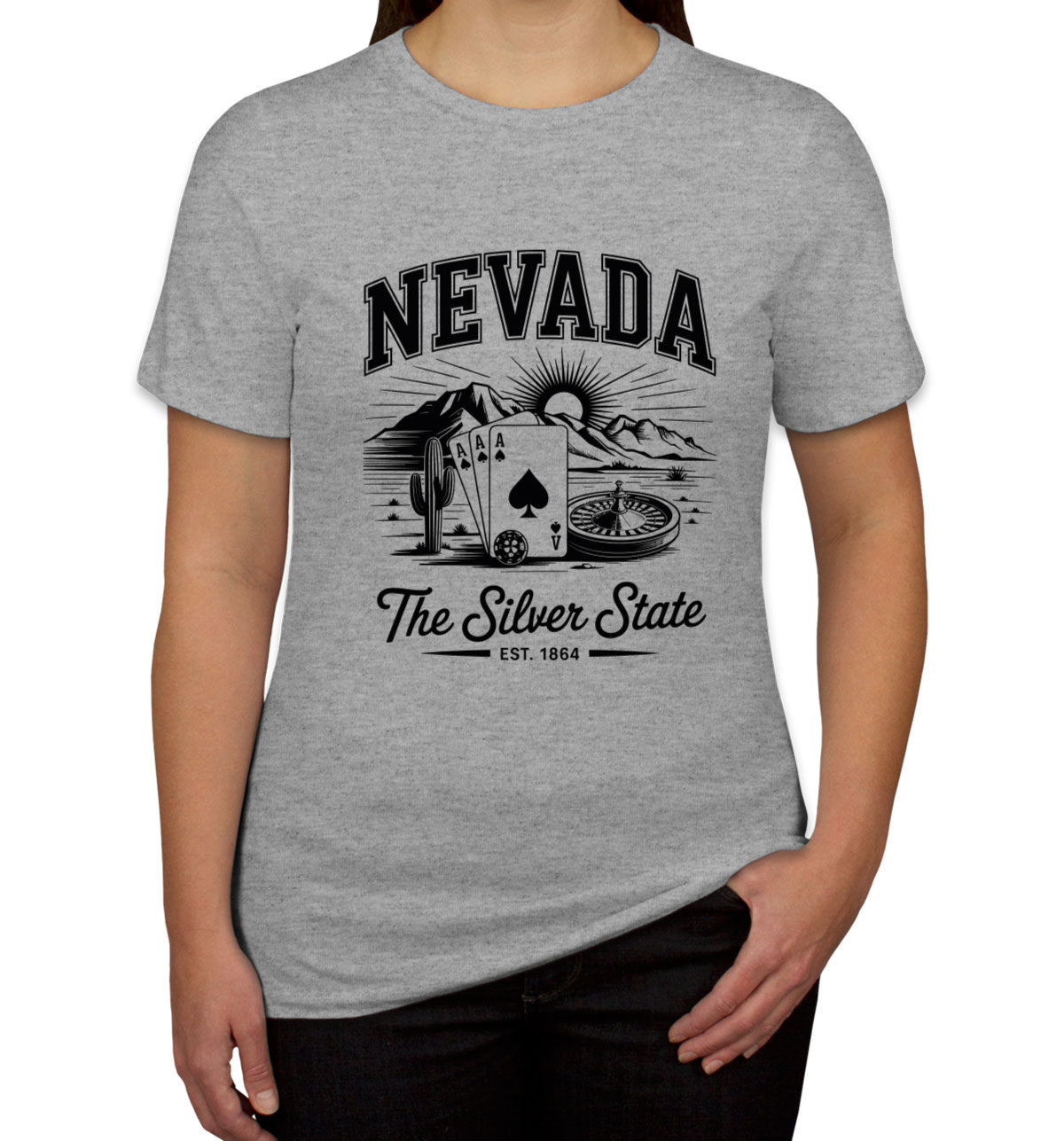Nevada Cityscape Illustration The Silver State Women's T-shirt