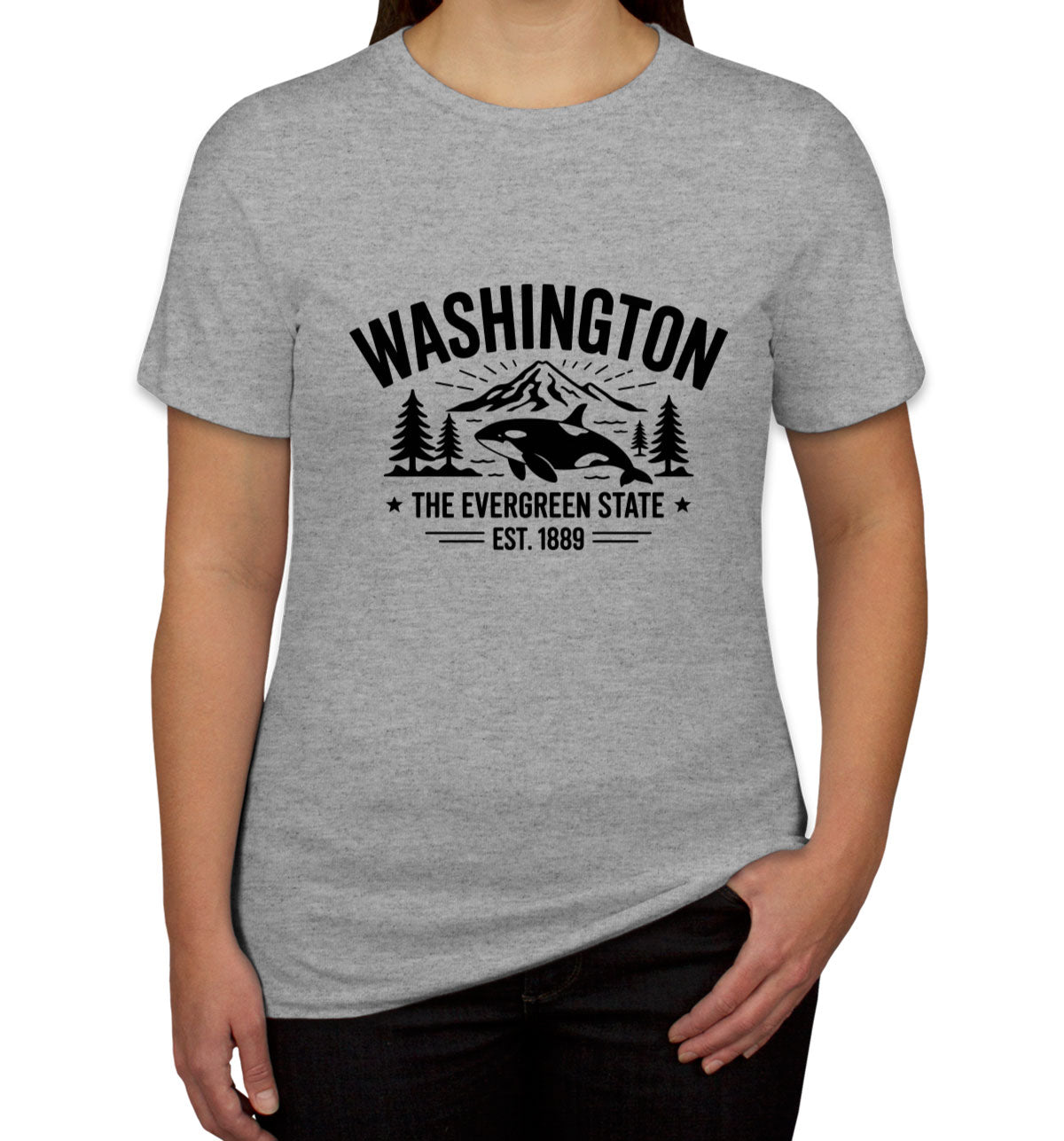 Washington Cityscape Illustration The Evergreen State Women's T-shirt