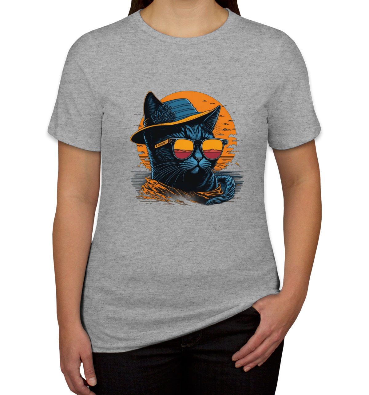 Cool Cat With Hat And Sunglasses Women's T-shirt