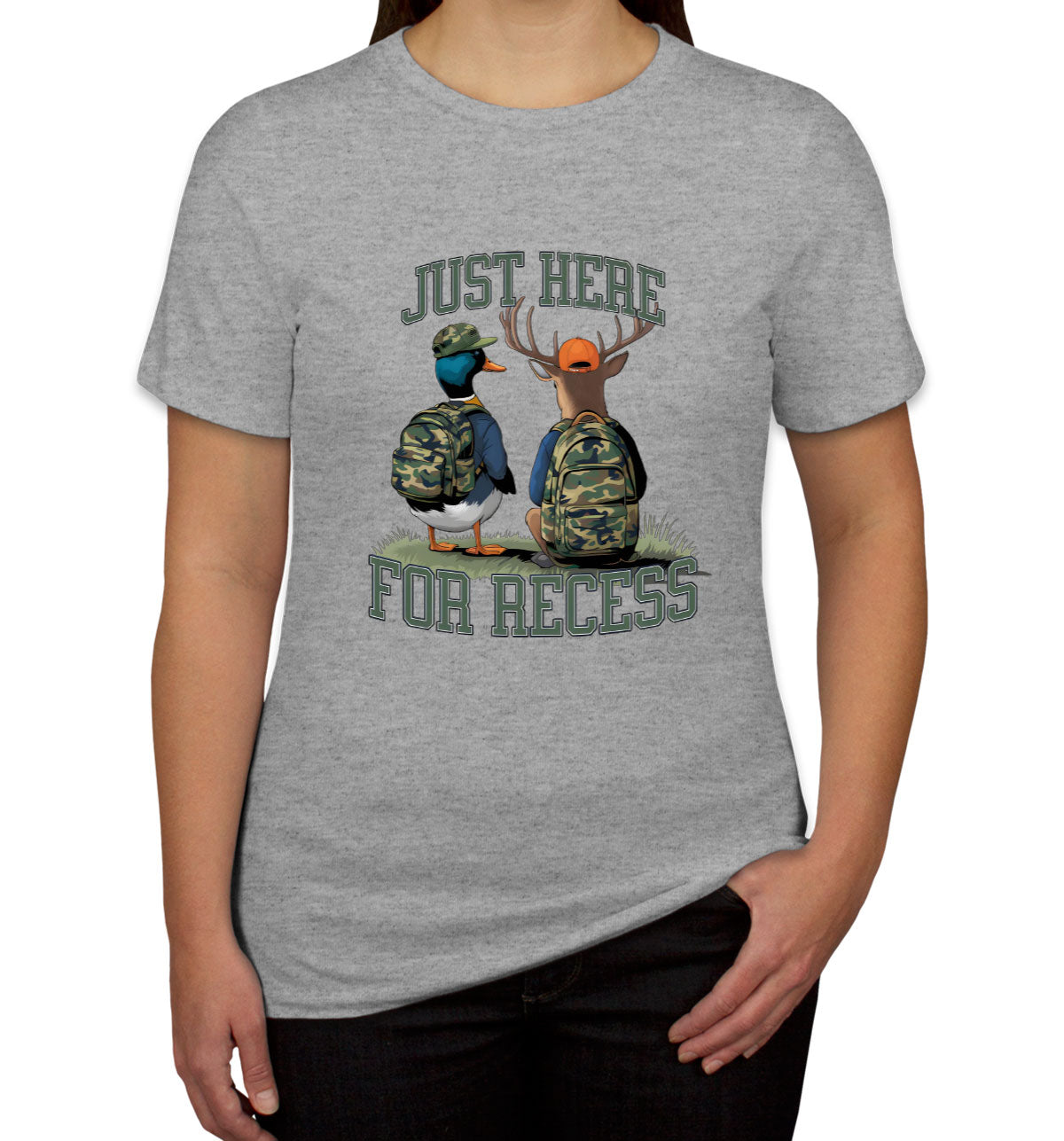 Just Here For Recess Duck And Deer Hunting Women's T-shirt