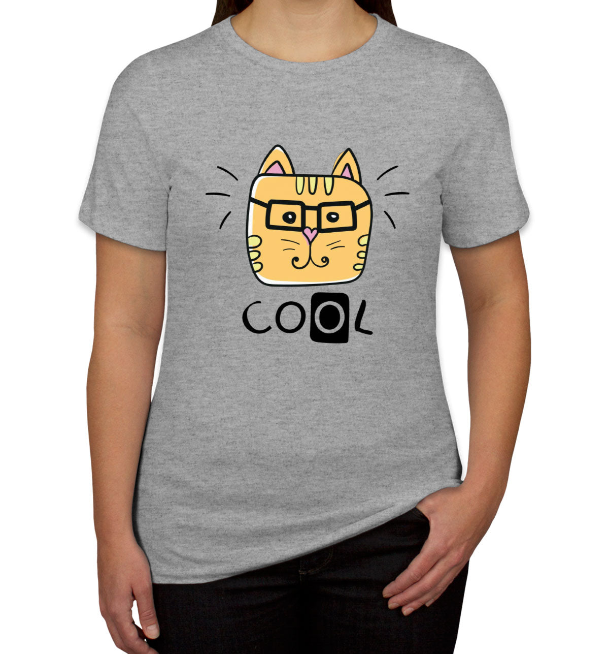 Handdrawing Cool Cat Women's T-shirt