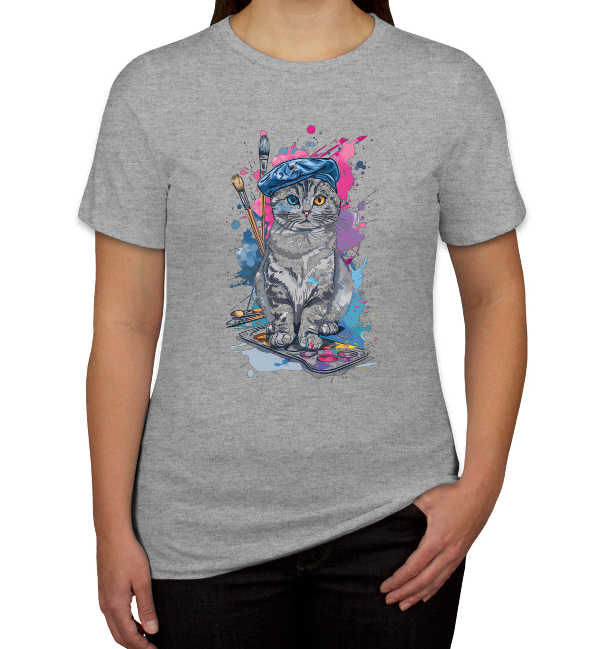 Painter Artist Cat Women's T-shirt