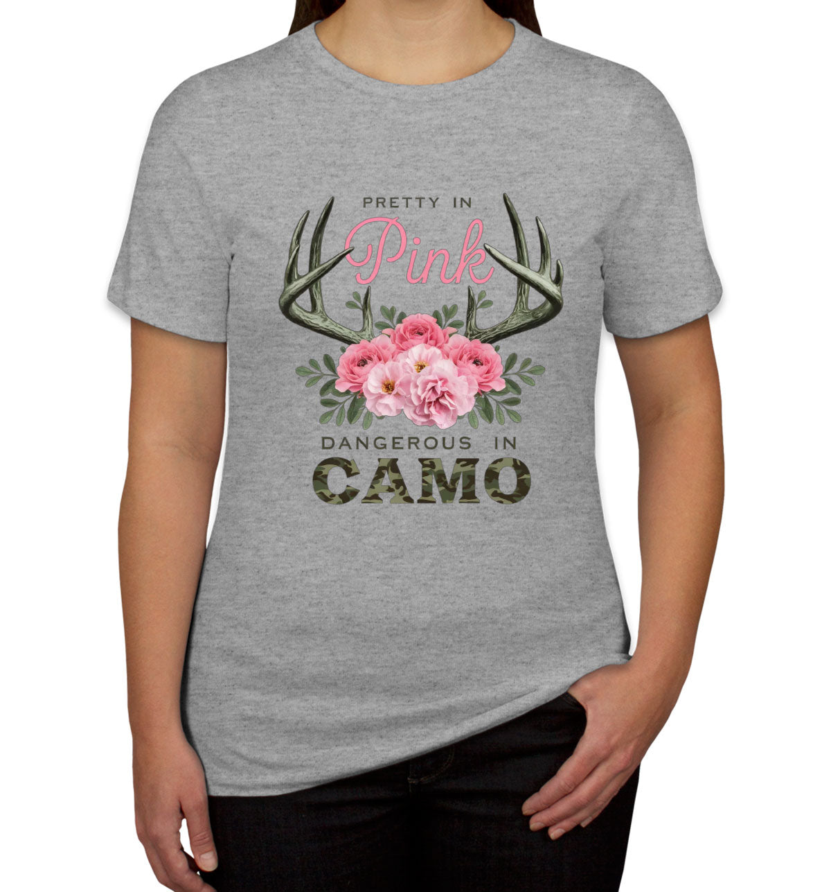 Pretty In Pink Dangerous In Camo Hunting Women's T-shirt