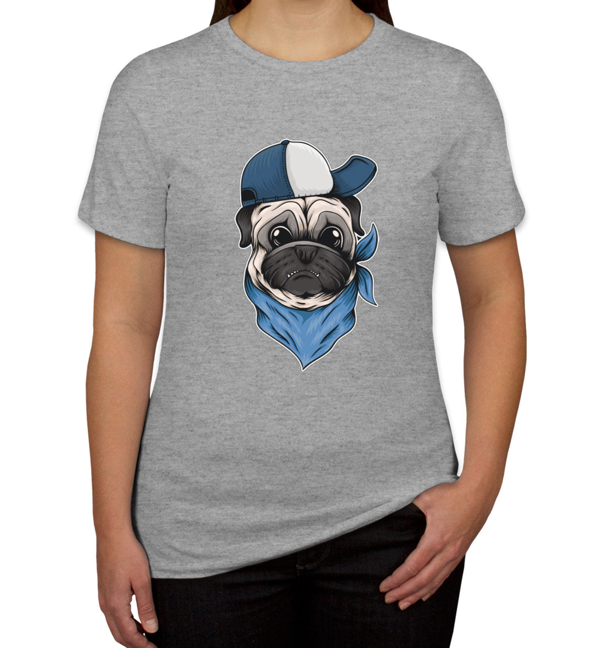 Pug Dog With Hat And Bandana Women's T-shirt