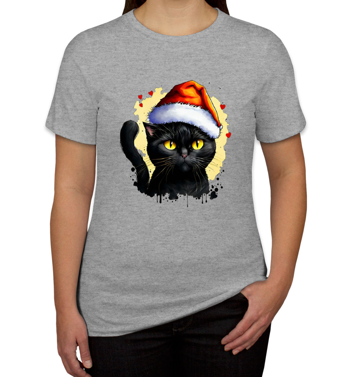 Santa Black Cat Women's T-shirt