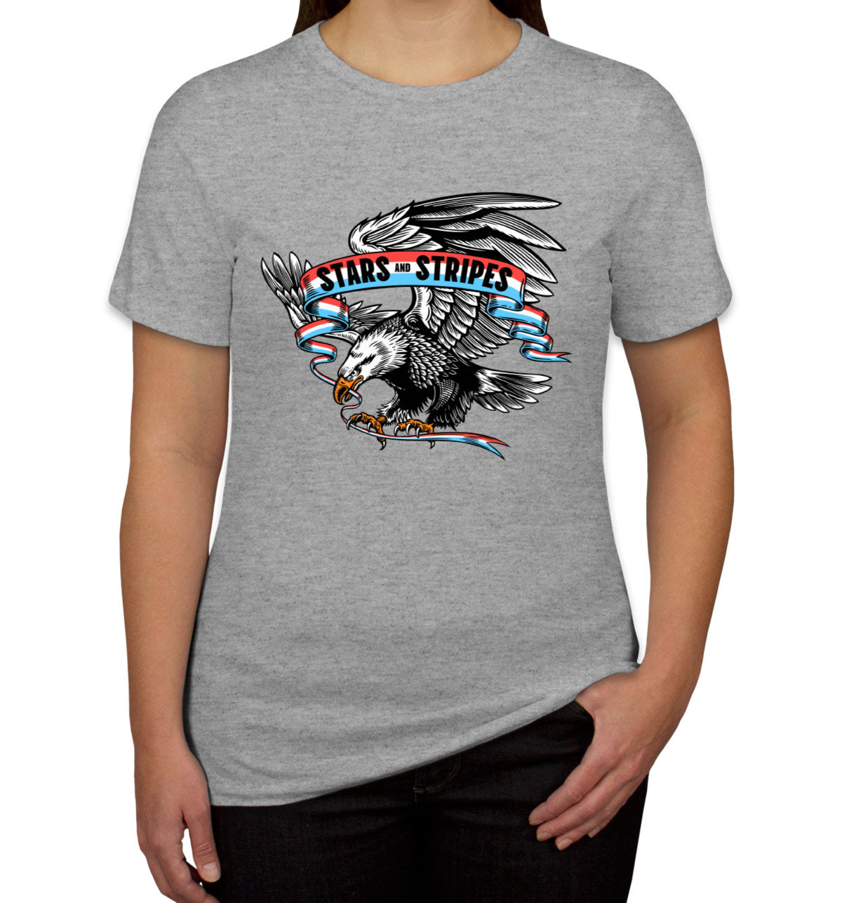 Stars And Stripes American Eagle Patriotic Women's T-shirt