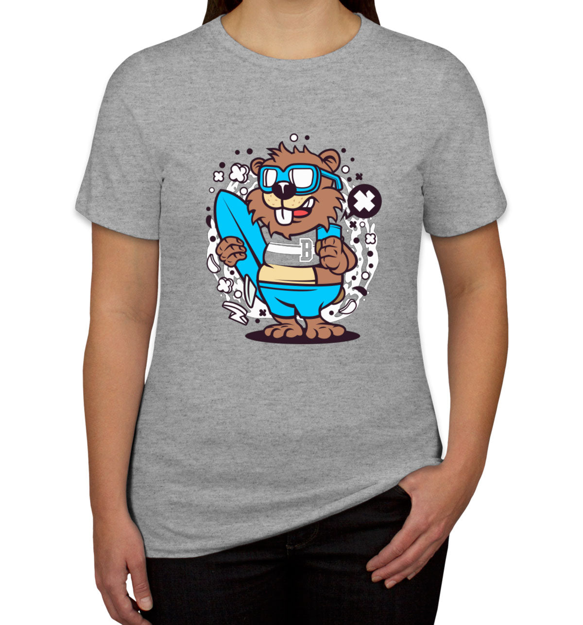 Surfing Beaver Women's T-shirt