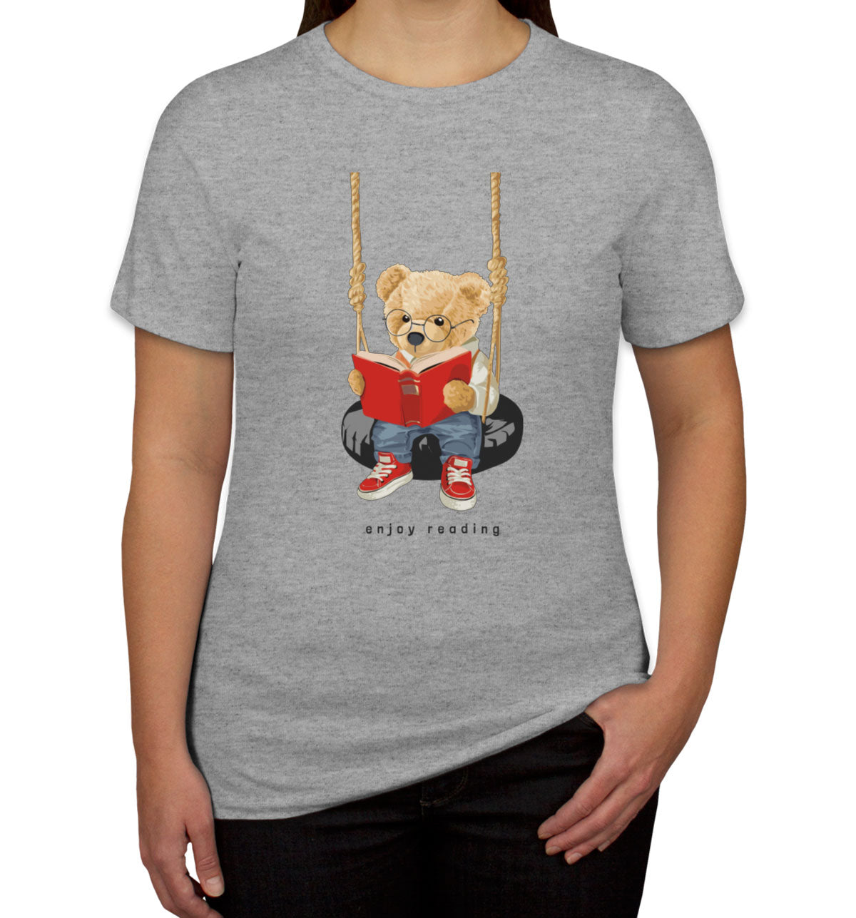 Teddy Bear Reading Women's T-shirt