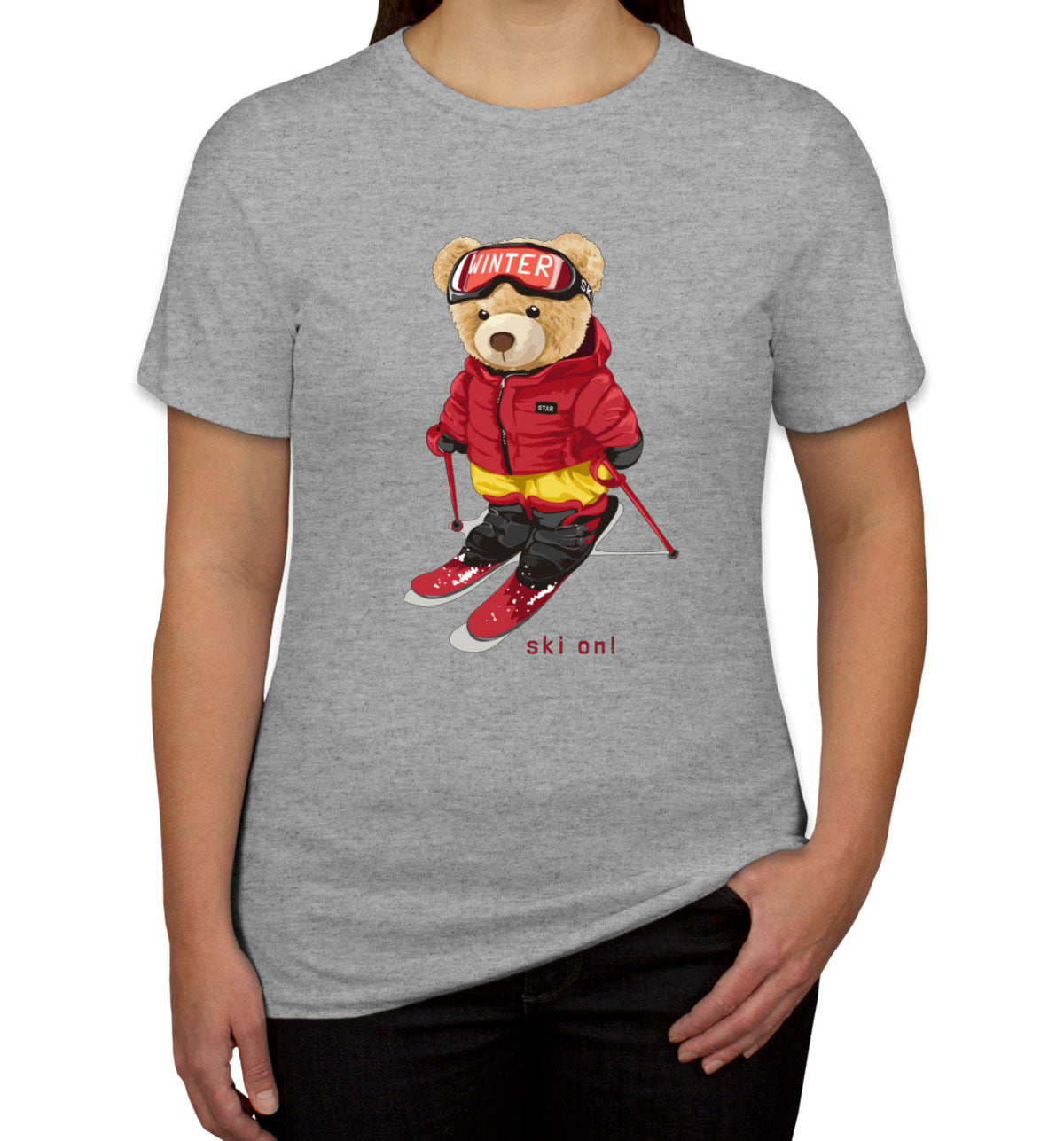 Teddy Bear Snowboarding Women's T-shirt