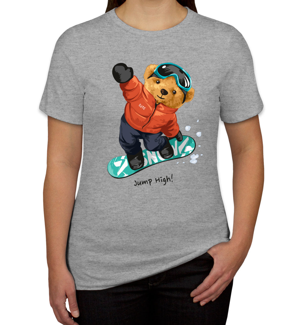 Teddy Bear Ski Board Women's T-shirt