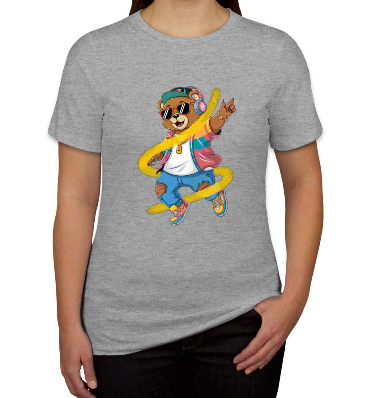 Teddy Bear With Headphone And Sunglasses Women's T-shirt