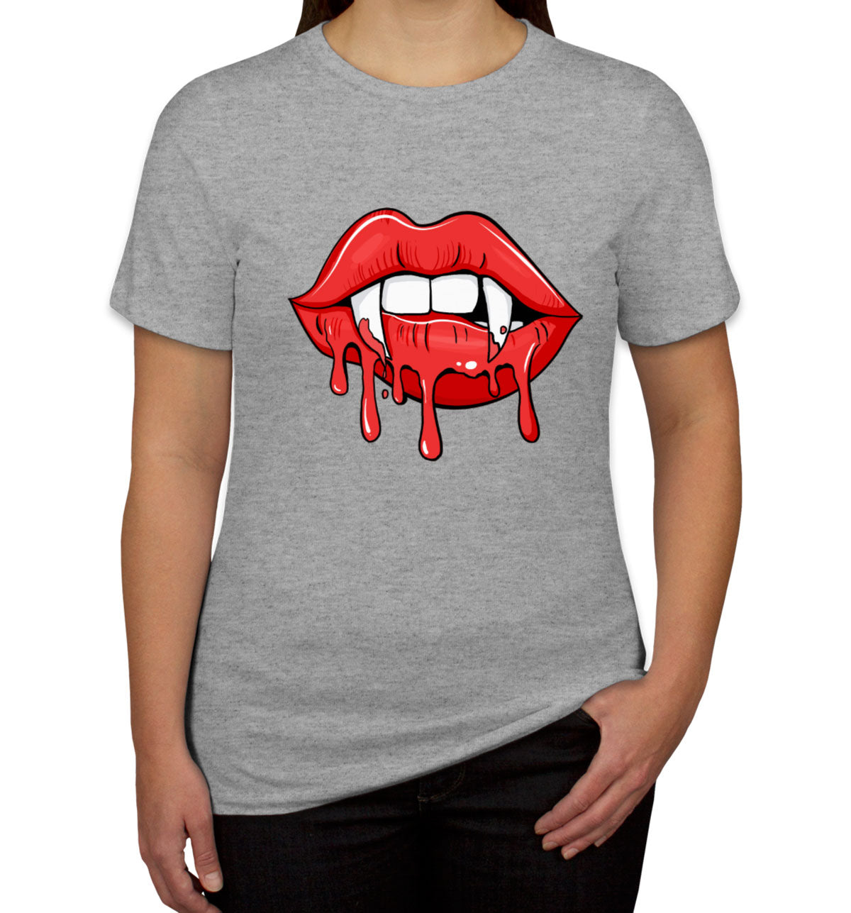 Vampire Pointed Lips Halloween Women's T-shirt