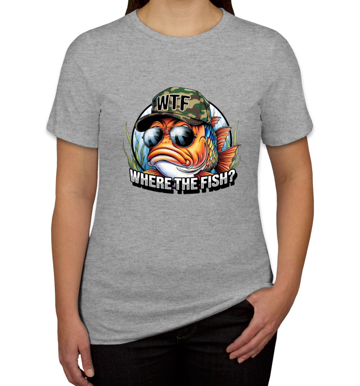 WTF Where The Fish Hunting Bass Fishing Women's T-shirt