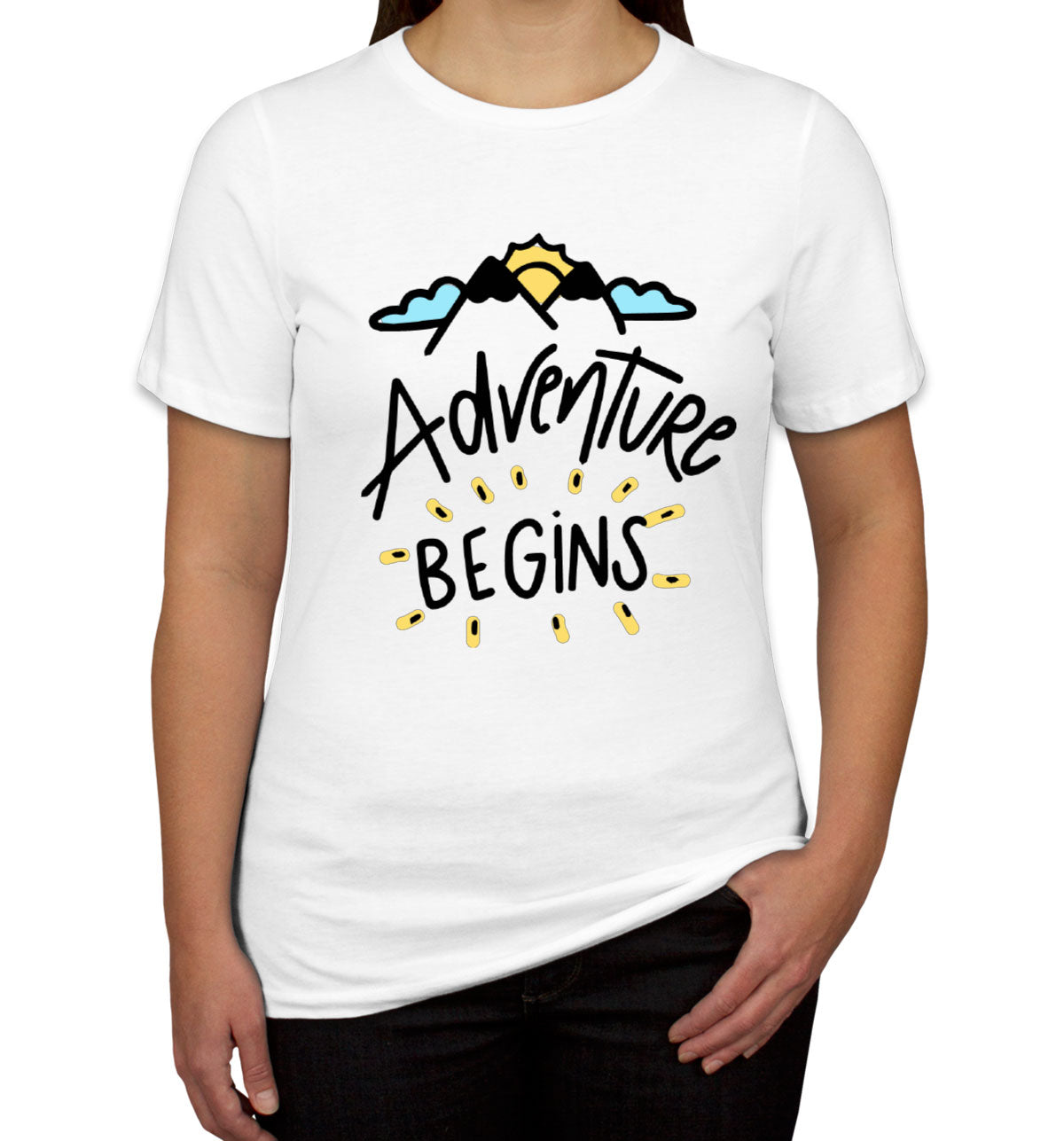 Adventure Begins Camping Women's T-shirt