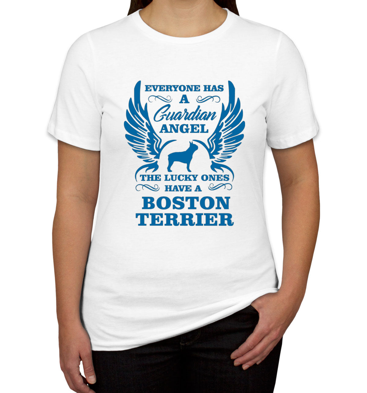 Boston Terrier Guardian Angel Dog Women's T-shirt