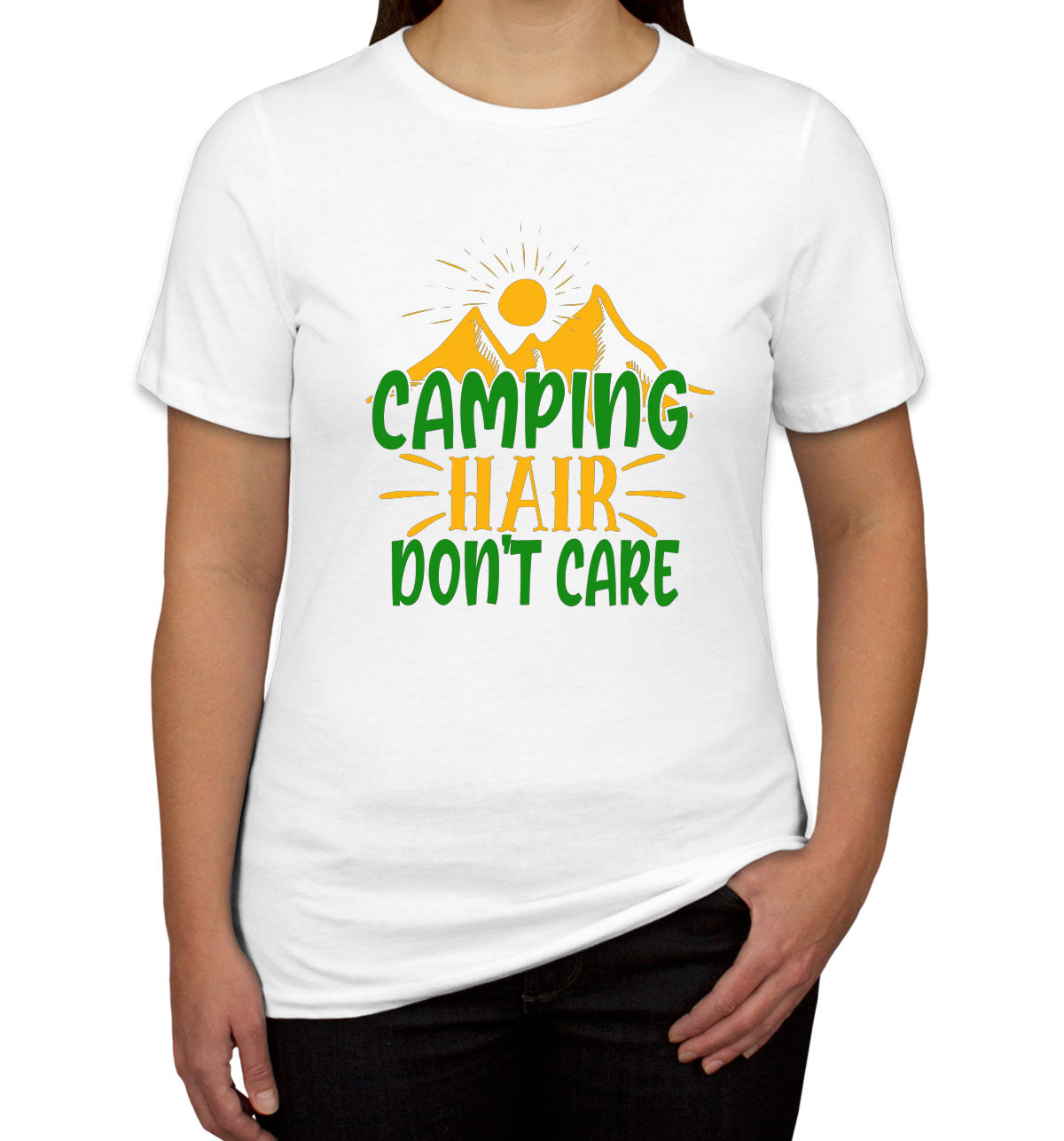 Camping Hair Don't Care Women's T-shirt