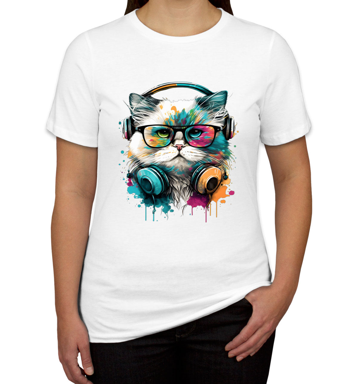 Cat Wearing Glasses Women's T-shirt