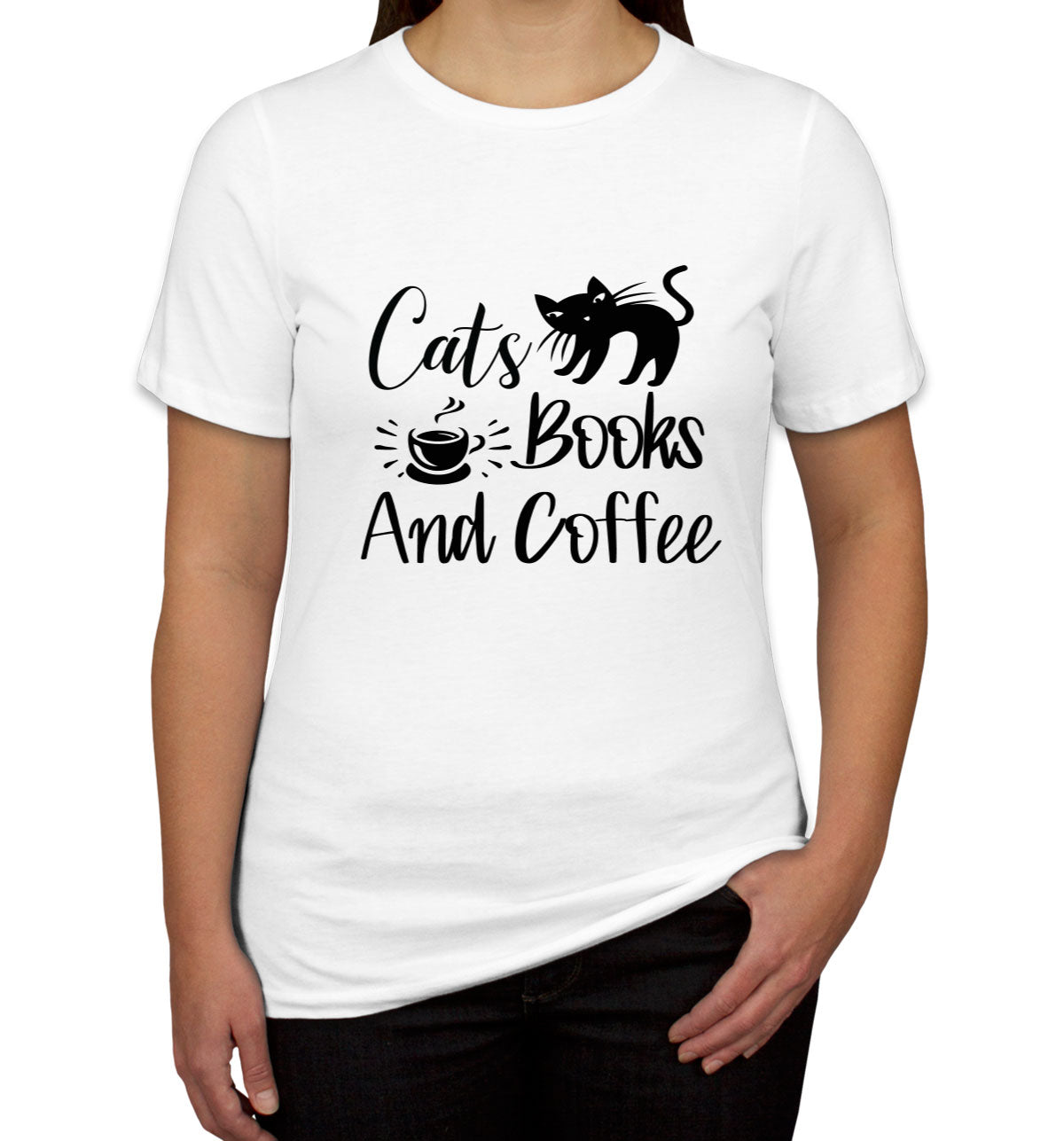 Cats Books And Coffee Women's T-shirt