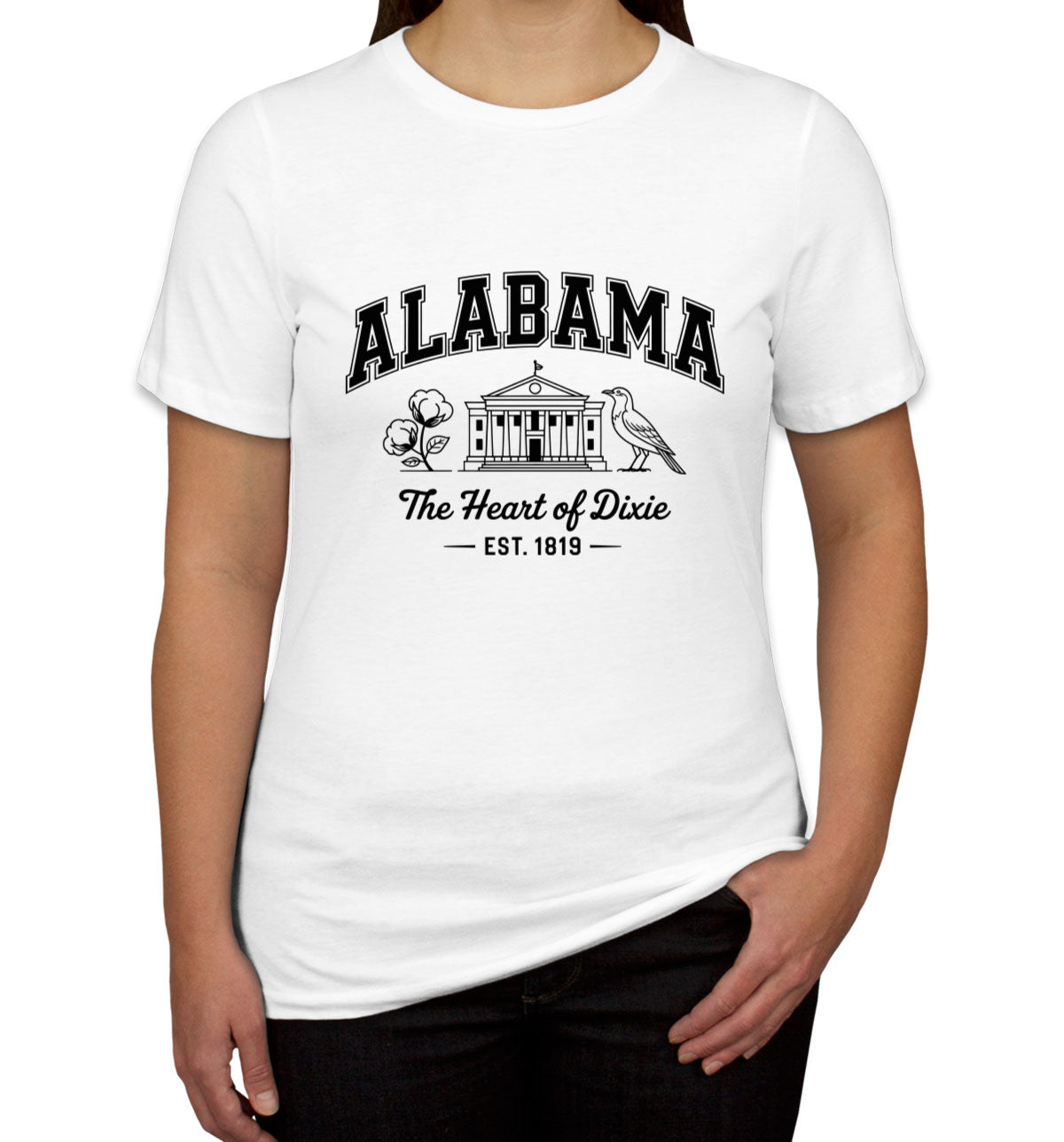Alabama Cityscape Illustration The Heart Of Dixie Women's T-shirt