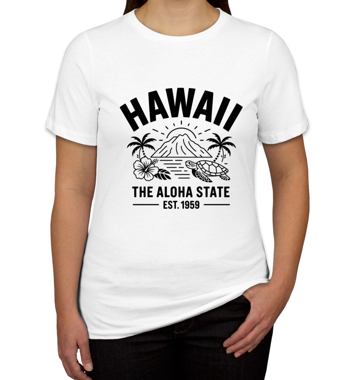 Hawaii Cityscape Illustration The Aloha State Women's T-shirt