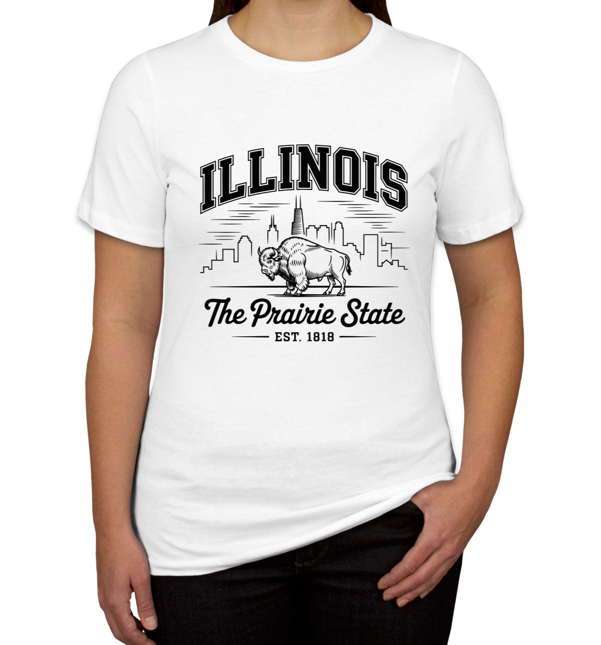 Illinois Cityscape Illustration The Prairie State Women's T-shirt