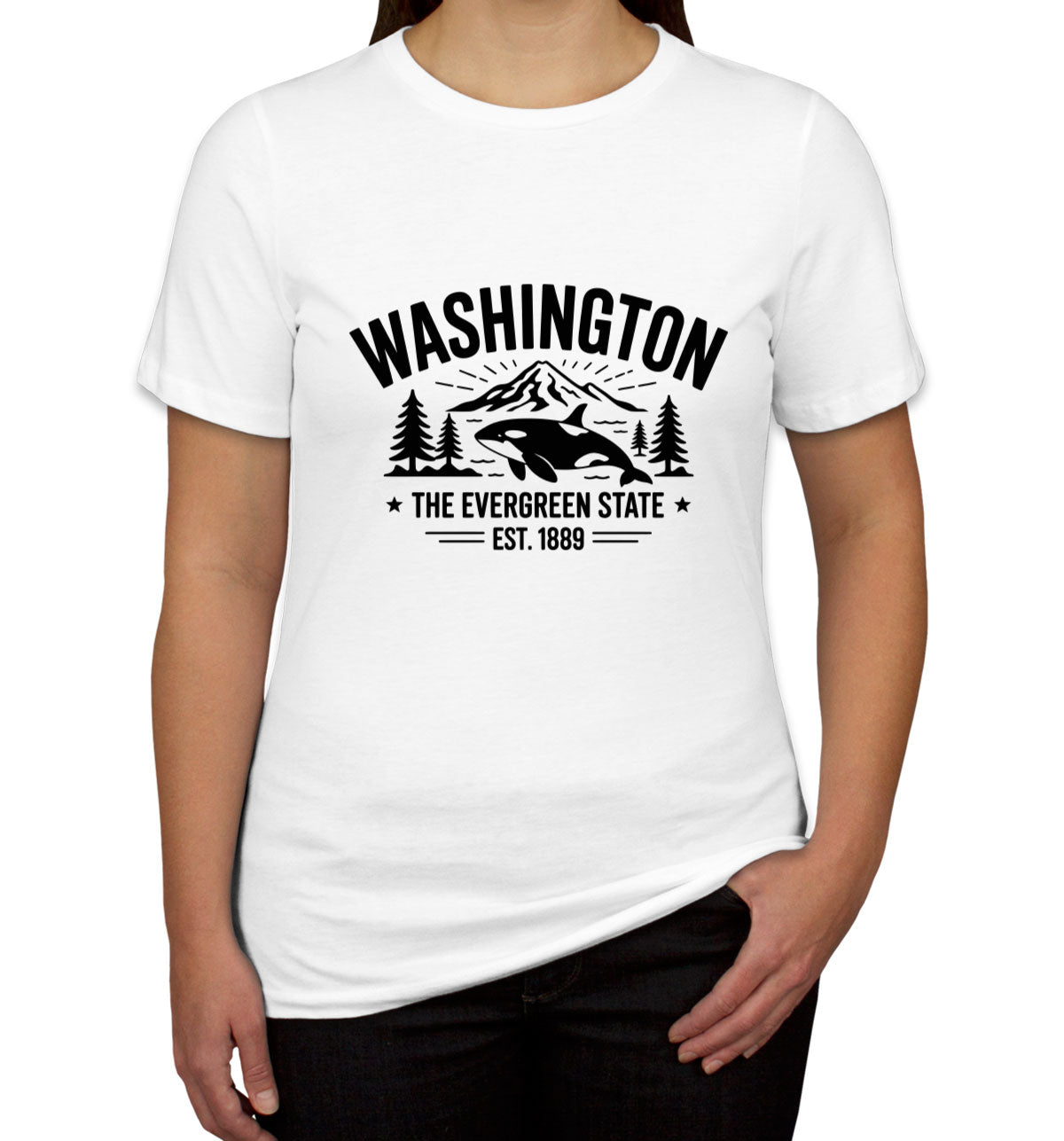 Washington Cityscape Illustration The Evergreen State Women's T-shirt