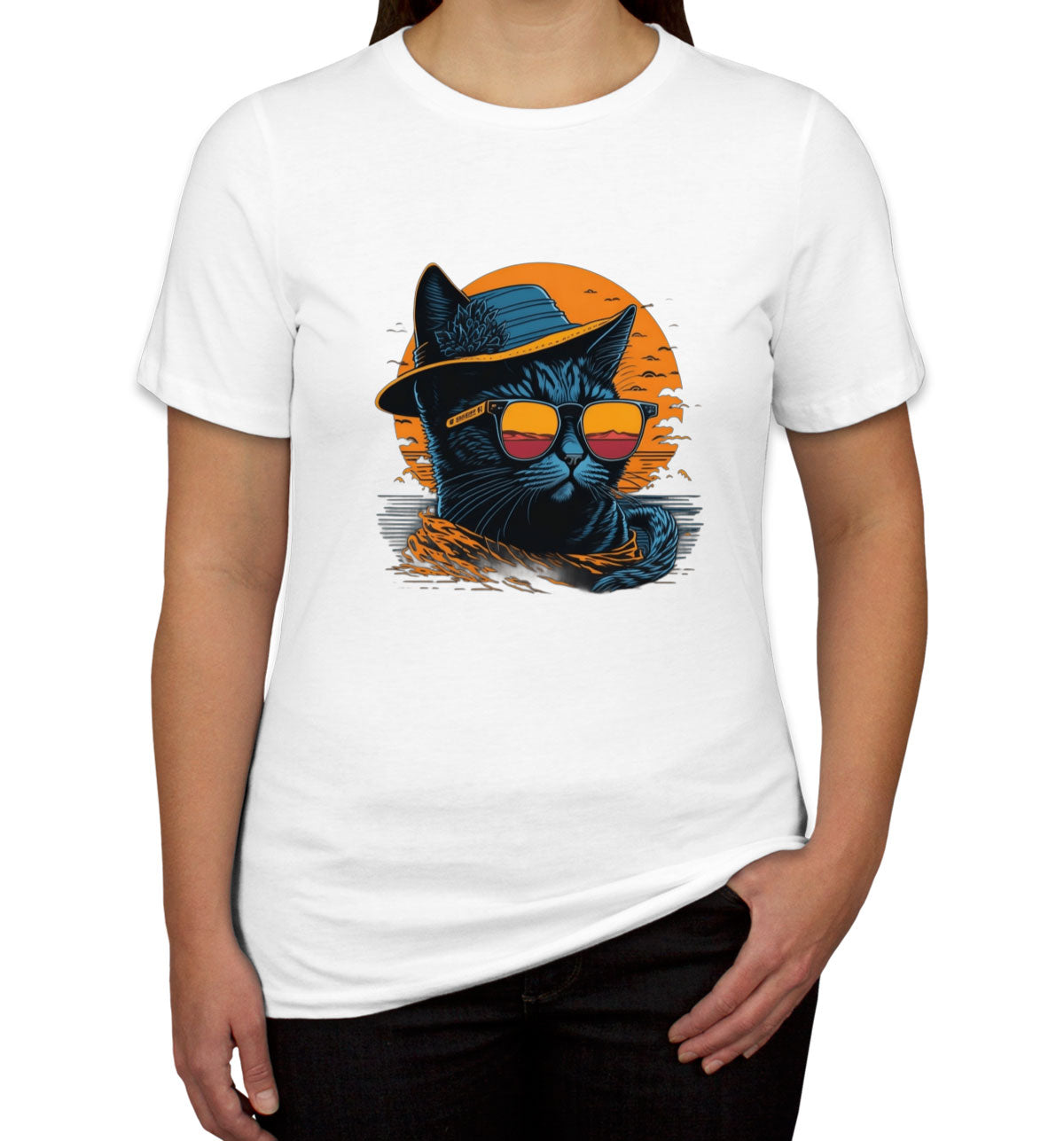 Cool Cat With Hat And Sunglasses Women's T-shirt