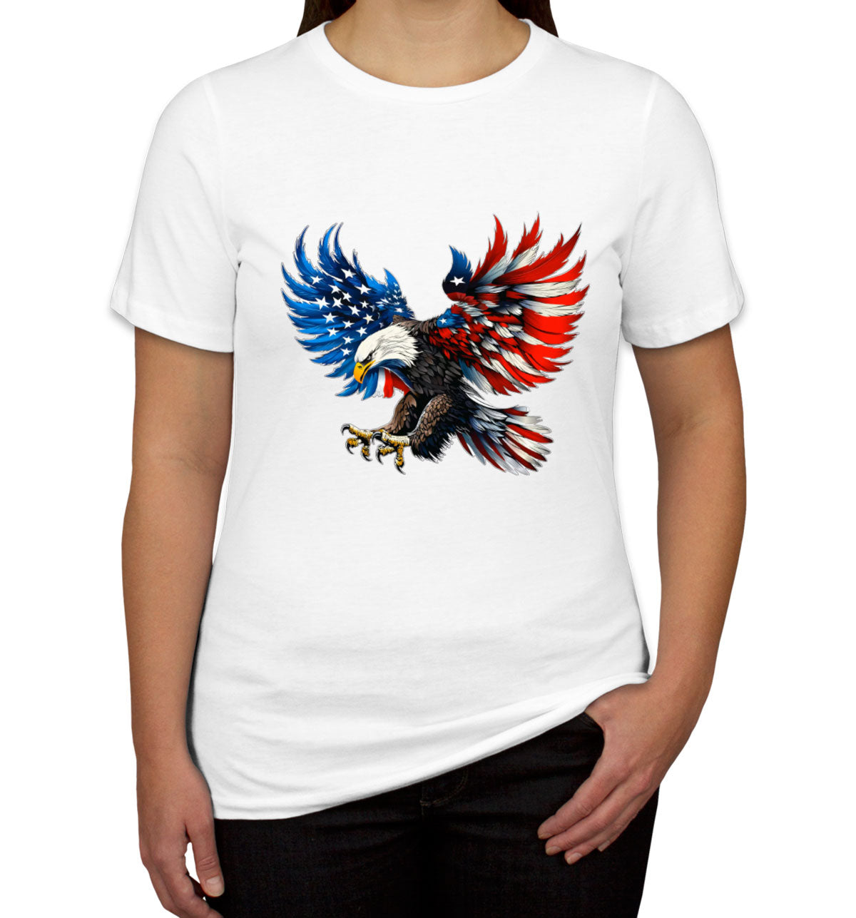 American Eagle Flag Independence Day Patriotic Women's T-shirt