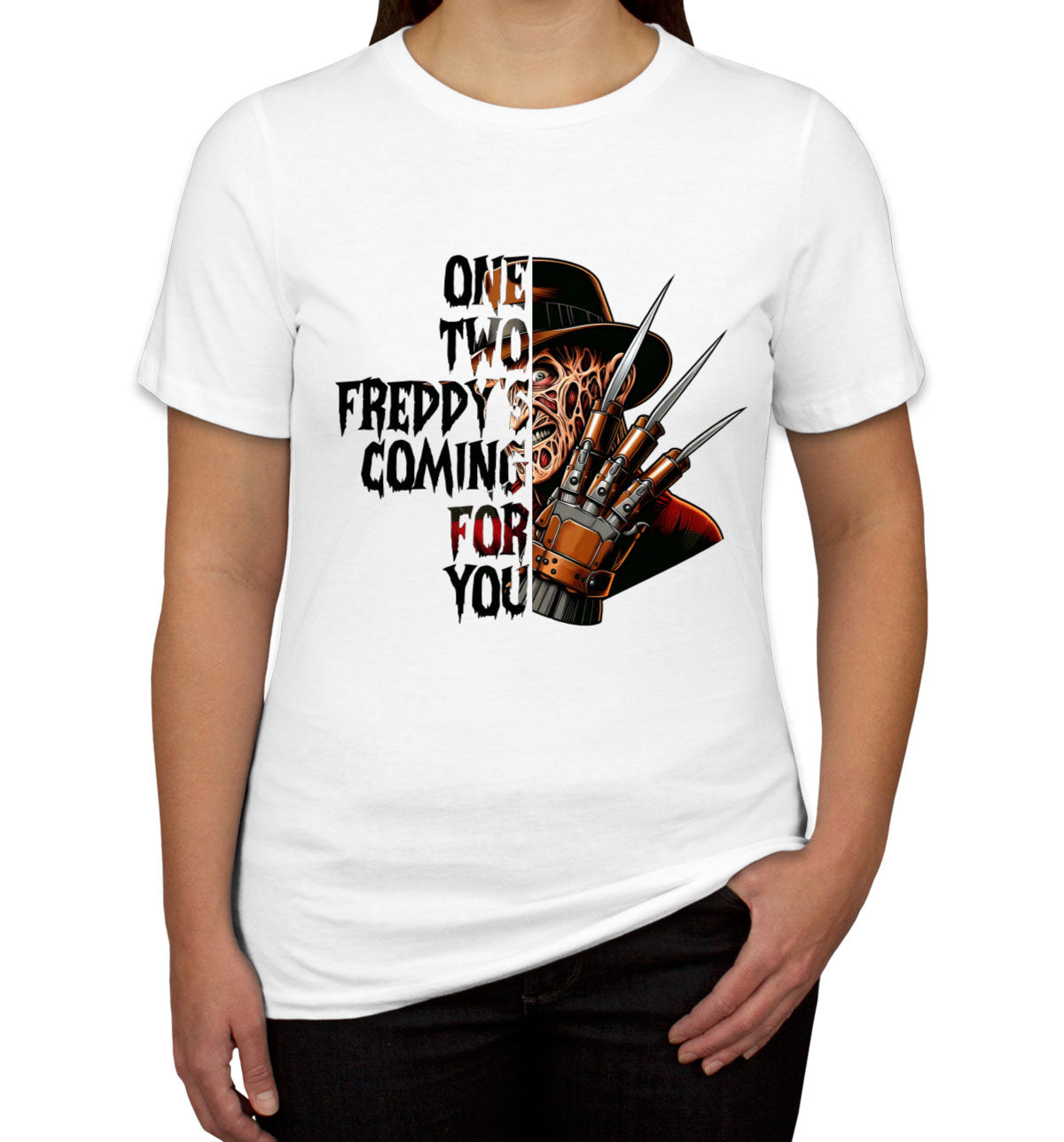 One Two Freddy's Coming For You Halloween Women's T-shirt